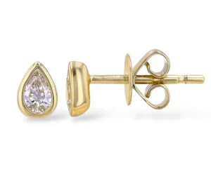 Mama Bijoux Teardrop Bezel Diamond Studs (.22 carat weight) Discount