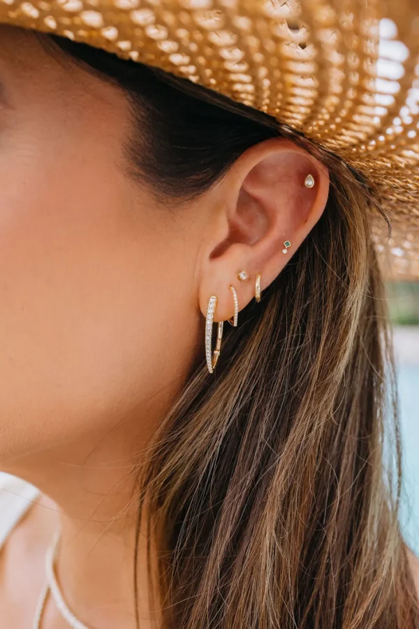 Mama Bijoux Teardrop Diamond Hoops Outlet
