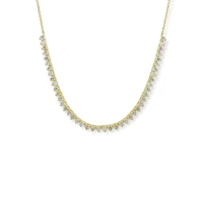 Mama Bijoux Three Prong Diamond & Chain Half Tennis Necklace (1.76 carats) Hot