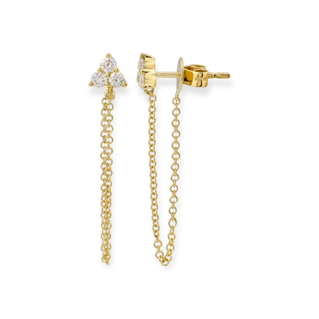 trio_diamond_amp_chain_st_0.webp Mama Bijoux Trio Diamond & Chain Stud Earrings (Sold as Singles) Fashion
