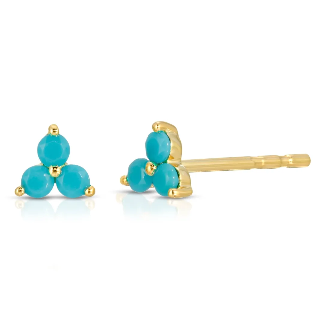 turquoise_trio_stud_earri_0.webp Mama Bijoux Turquoise Trio Stud Earrings Clearance