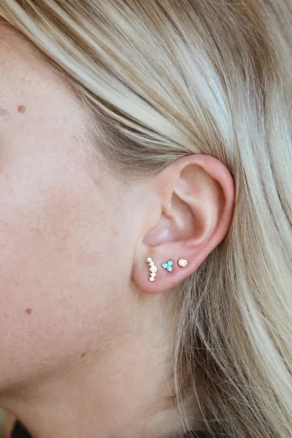 Mama Bijoux Turquoise Trio Stud Earrings Clearance