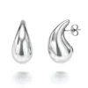 Mama Bijoux White Gold Large Teardrop Earrings Clearance