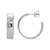 Mama Bijoux White Gold Wavy Wide Hoop Studs Fashion
