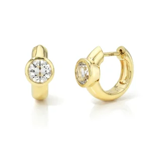 Mama Bijoux White Topaz Chunky Huggies New