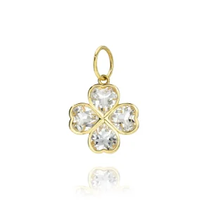 Mama Bijoux White Topaz Clover Charm Hot