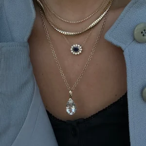 Mama Bijoux White Topaz Pear Shaped Pendant Online